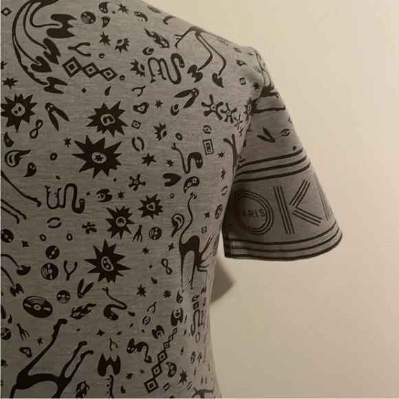 Kenzo Designer T-Shirt Dress Grey Logo Short Sleeve size L - Picture 9 of 10